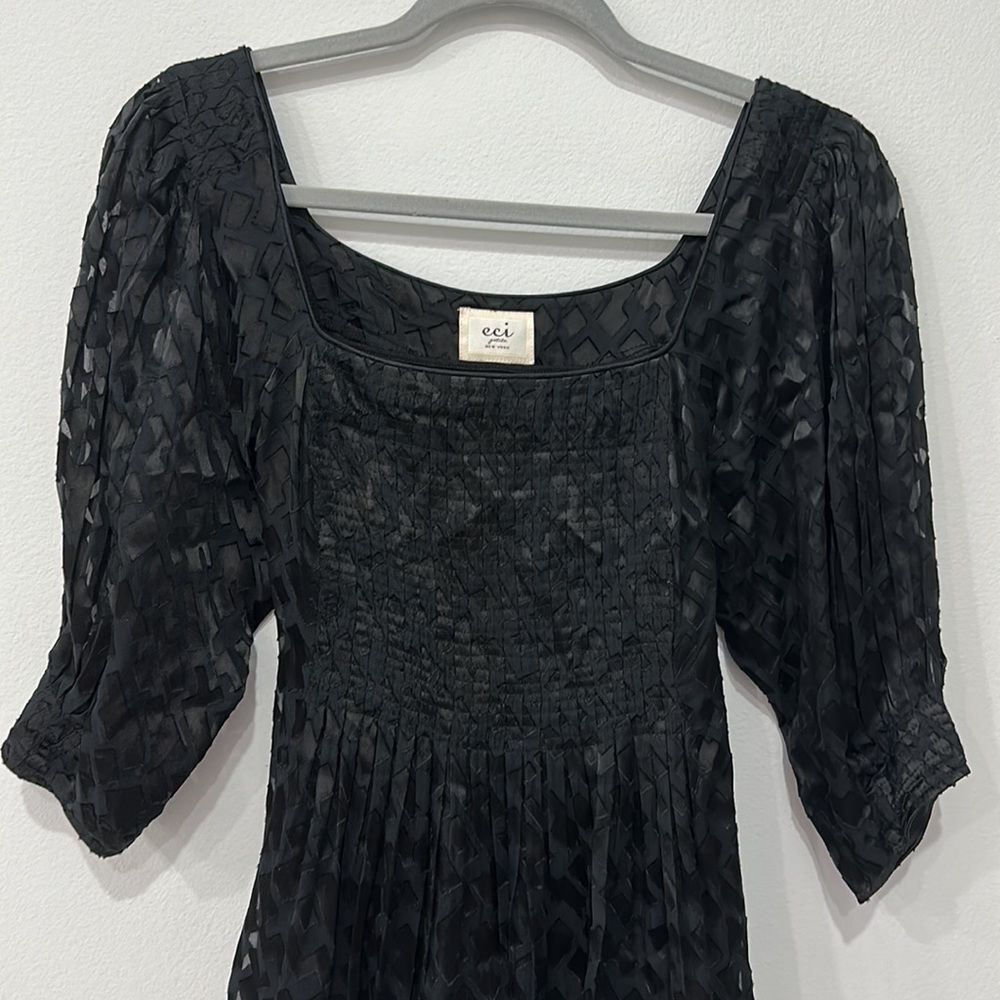 ECI New York Womens Tie Back  PleatedChiffon Blouse Sz 6P - Picture 5 of 16